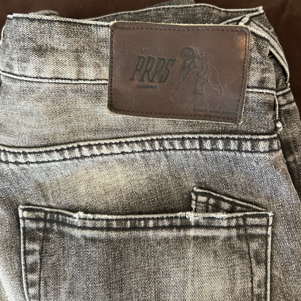 PRPS Gray Denim with Leather Accent